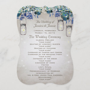Rustic Luxe Peacock Wedding Program Programme