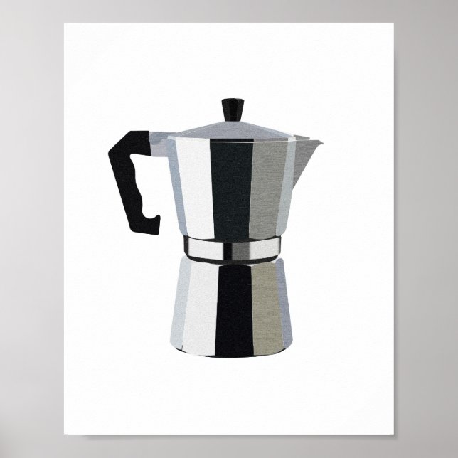 Rustic macchinetta Italian coffee espresso art Poster (Front)
