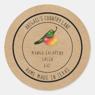 Rustic Made in Texas Mango Jalapeno Salsa Label