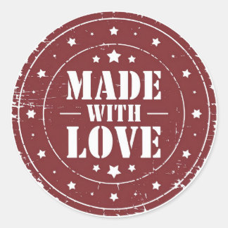 Rustic “Made With Love” – Handmade Small Business Classic Round Sticker
