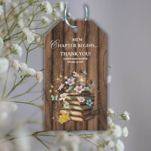 Rustic Magical Storybooks Baby Shower  Gift Tags