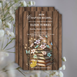 Rustic Magical Storybooks Baby Shower  Invitation