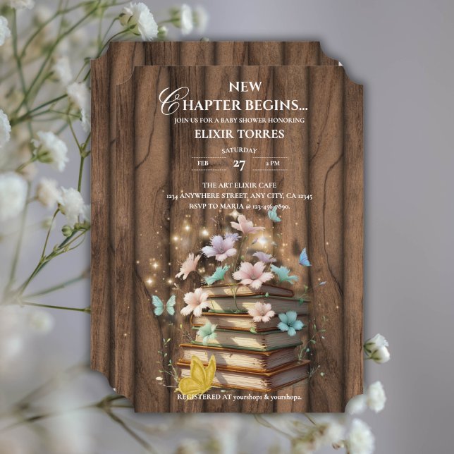 Rustic Magical Storybooks Baby Shower  Invitation (Creator Uploaded)