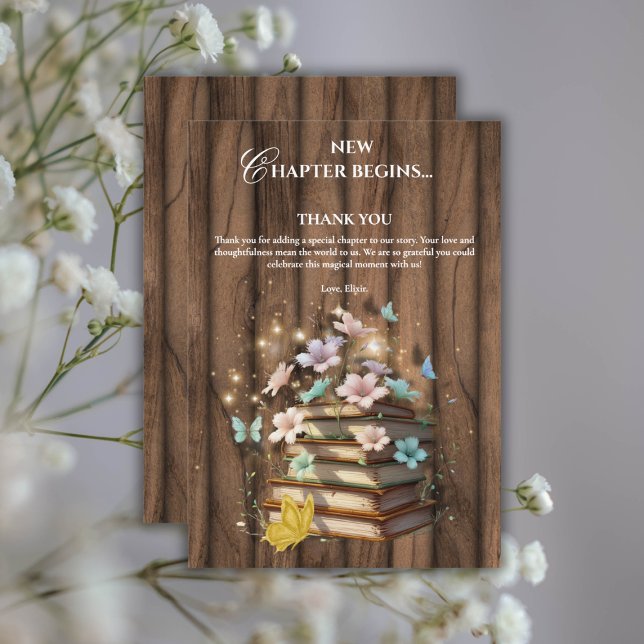 Rustic Magical Storybooks Baby Shower  Thank You Card (Creator Uploaded)