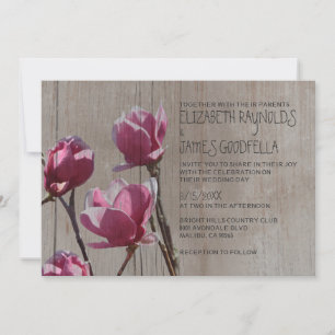 Rustic Magnolia Wedding Invitations
