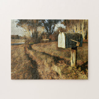 Rustic Mailbox on a Country Road Jigsaw Puzzle