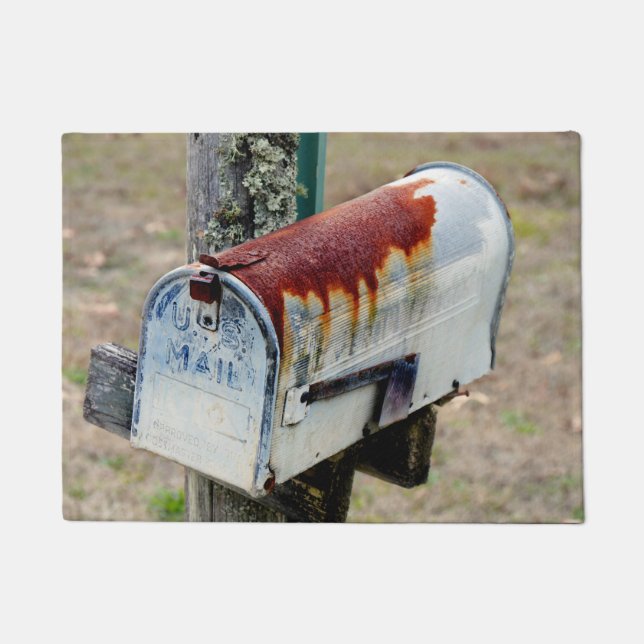 Rustic Mailbox Portrait Doormat (Front)