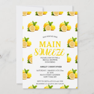 Rustic Main Squeeze Lemon Bridal Shower Invitation