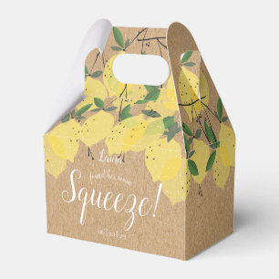Rustic Main Squeeze Lemons Bridal Shower  Favour Box