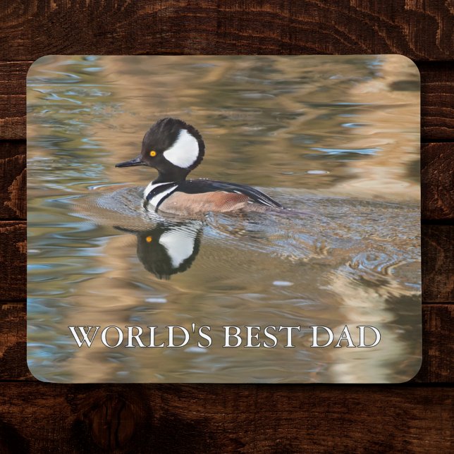 Rustic Male Duck World's Best Dad Custom Text Mouse Mat (For the bird loving dad, this mousepad with custom text is a great Father's Day gift. )