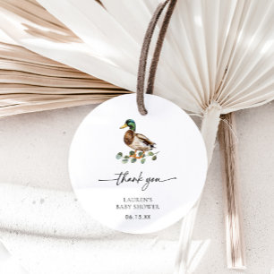 Rustic Mallard Duck Thank You Baby Shower Favour Tags