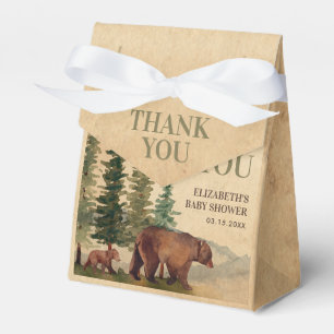 Rustic Mama & Baby Bear Baby Shower Thank You Favour Box