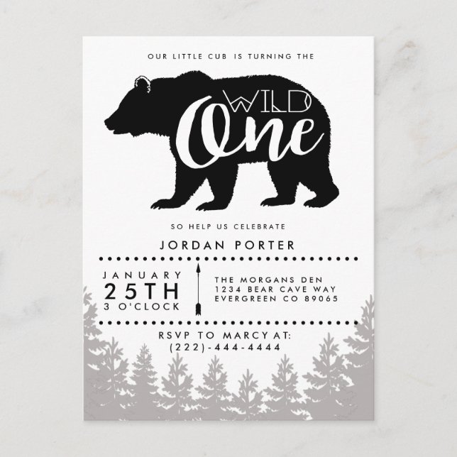 Rustic Mama Bear | Baby Shower Invitation Postcard (Front)