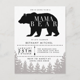 Rustic Mama Bear   Baby Shower Invitation Postcard