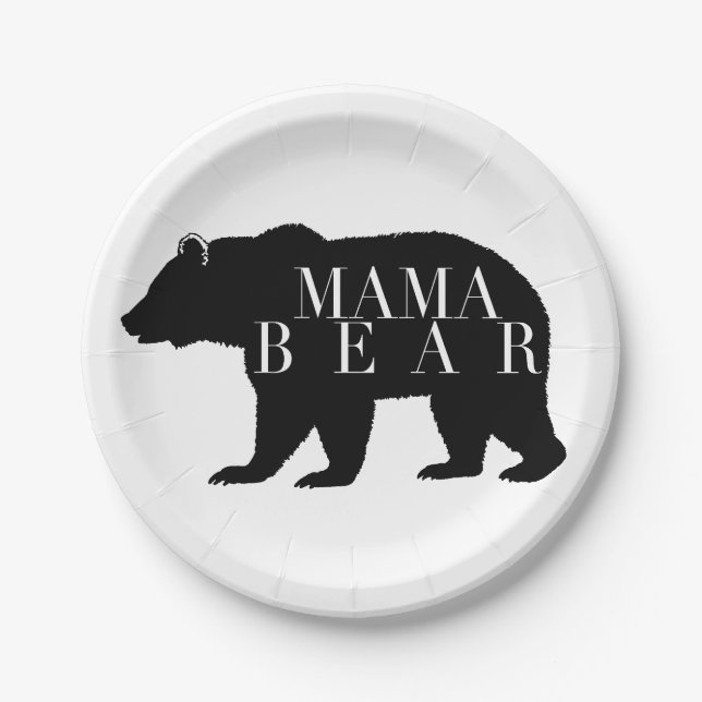 Rustic Mama Bear | Baby Shower Paper Plate (Front)