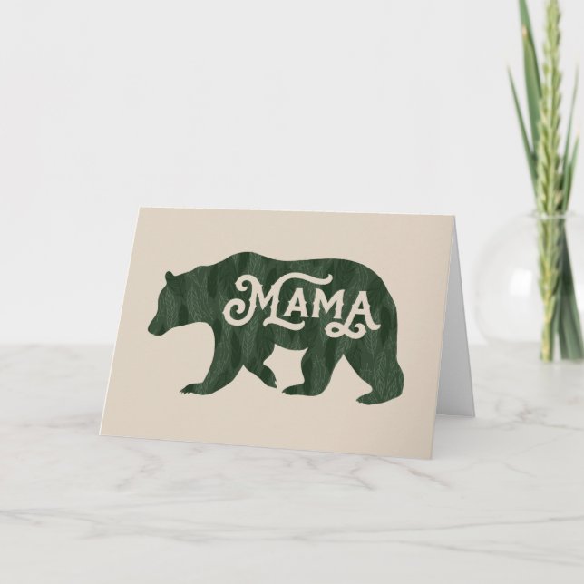 Rustic Mama Bear Silhouette Mother's Day Card (Front)