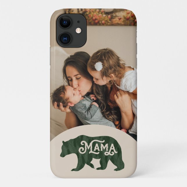 Rustic Mama Bear Silhouette Photo Case-Mate iPhone Case (Back)