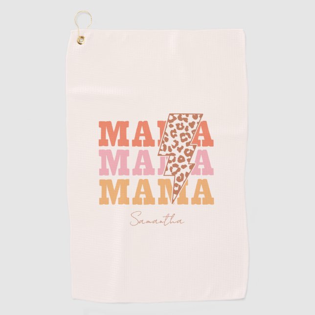 Rustic "Mama" Repeat Golf Towel (Front)