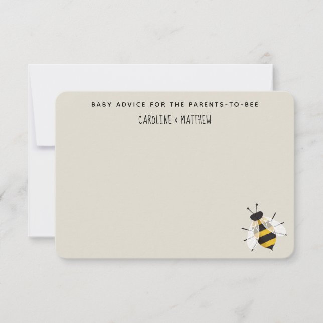 Rustic Mama to Bee Baby Shower Advice Card (Front)