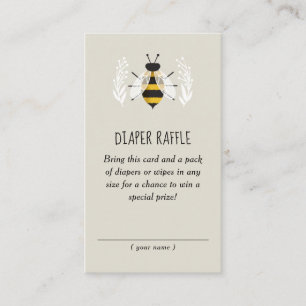Rustic Mama to Bee Baby Shower Diaper Raffle Enclosure Card