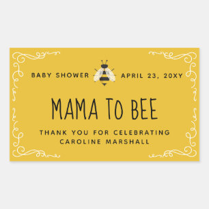 Rustic Mama to Bee Baby Shower Honey Favour Sticke Rectangular Sticker