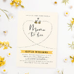 Rustic Mama To Bee Gender Neutral Baby Shower Invitation<br><div class="desc">A garden-themed baby shower invitation for baby boy, baby girl, or gender-neutral events. This design features a hand-drawn mother and baby bee with their paths forming a heart around the words "Mama to bee". The mum's name appears below in rustic capitals against a yellow banner with the celebration details below....</div>