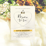 Rustic Mama To Bee Gender Neutral Baby Shower Invitation<br><div class="desc">A garden-themed baby shower invitation for baby boy, baby girl, or gender-neutral events. This design features a hand-drawn mother and baby bee with their paths forming a heart around the words "Mama to bee". The mum's name appears below in rustic capitals against a yellow banner with the celebration details below....</div>