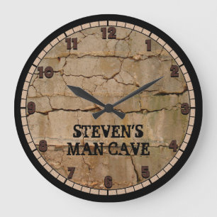 Rustic Man Cave Custom Round Clock