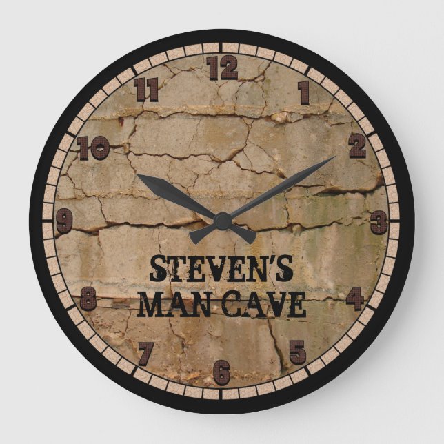 Rustic Man Cave Custom Round Clock (Front)