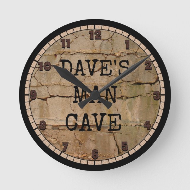Rustic Man Cave Custom Round Clock (Front)