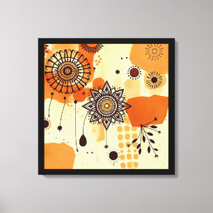 Rustic Mandala Autumn Warm Floral Vibes Canvas Print