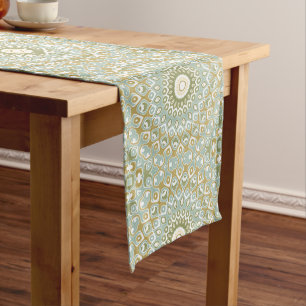 Rustic Mandala Kaleidoscope Medallion Flower Medium Table Runner
