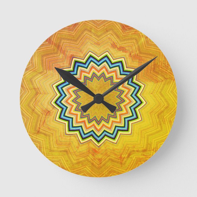 Rustic Mandala Round Clock (Front)
