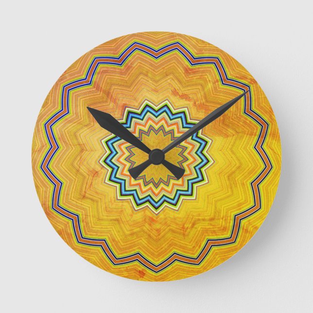 Rustic Mandala  Round Clock (Front)