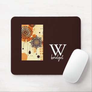 Rustic Mandala Warm Floral Autumn Tone Mouse Mat