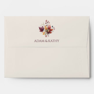 Rustic Maple Leaf Fall Wedding Envelope