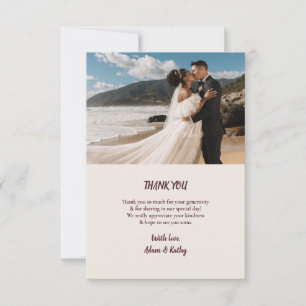 Rustic Maple Leaf Fall Wedding Thank You Card