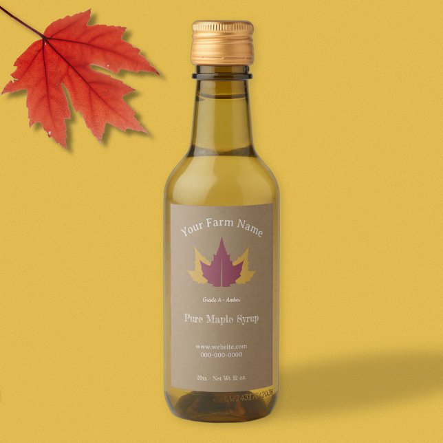 Rustic Maple Syrup Label Sticker (Rustic Maple Syrup Bottle Label Sticker)