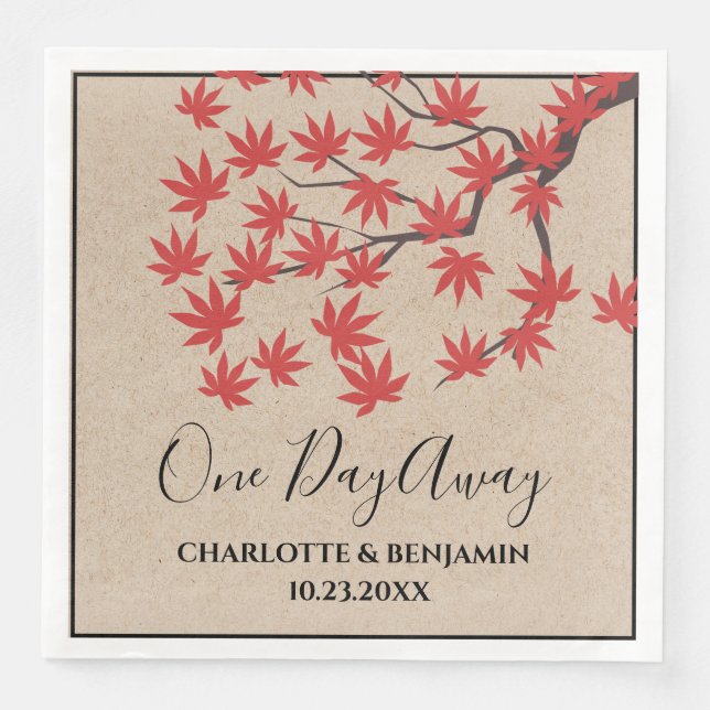 Rustic Maple Tree Fall Autumn Rehearsal  Napkin (Front)
