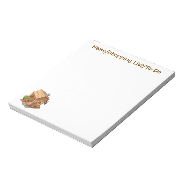 Rustic Market Stall Produce Notepad (Rotated)