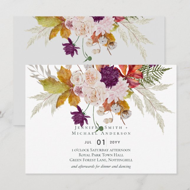 Rustic Maroon Ginger Blush Wedding (Front/Back)