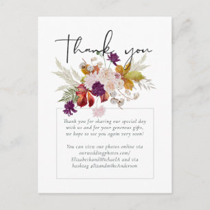 Rustic Maroon Ginger Blush Wedding Postcard