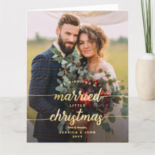 Rustic Married Little Christmas Wedding Thank You