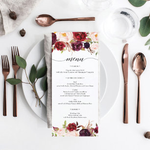 Rustic Marsala Burgundy Menu