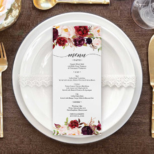 Rustic Marsala Burgundy Thank You And Menu