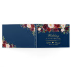 Rustic Marsala Red Floral Navy Blue Wedding