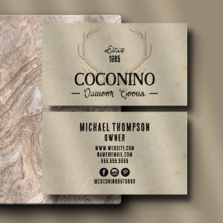 Rustic Masculine Antlers Outdoor Deer Business Card
