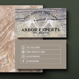Rustic Masculine Tree Axes Wood Arbor Business Card