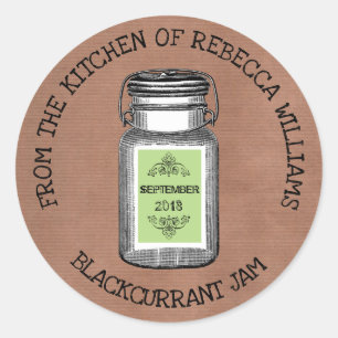 Rustic Mason From the kitchen of Jam or Jelly Classic Round Sticker