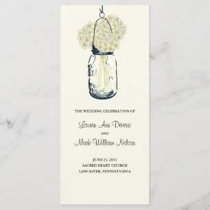 Rustic Mason Jar and Hydrangeas Program Programme